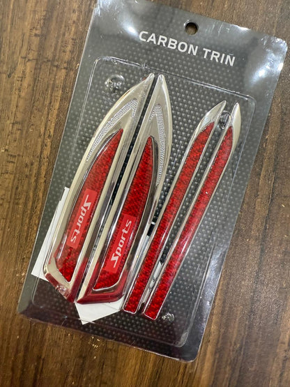 2Pcs Carbon Fiber Car Side Fender Air Wing Vent Cover Trim Stickers Accessories