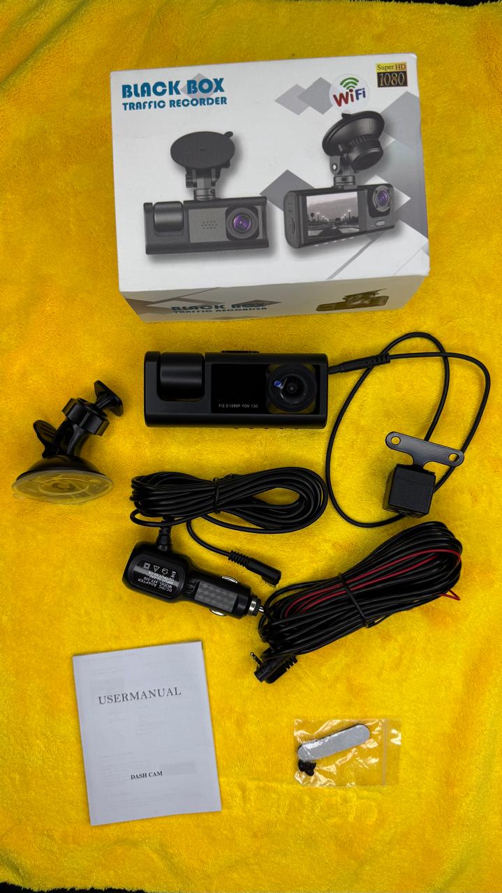 WiFi Black Box Traffic Recorder Full HD 1080P Dash Cam with Wide Angle Lens, Parking Monitor & Mobile App Support