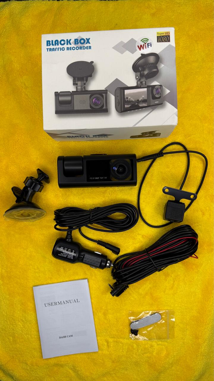 WiFi Black Box Traffic Recorder Full HD 1080P Dash Cam with Wide Angle Lens, Parking Monitor & Mobile App Support