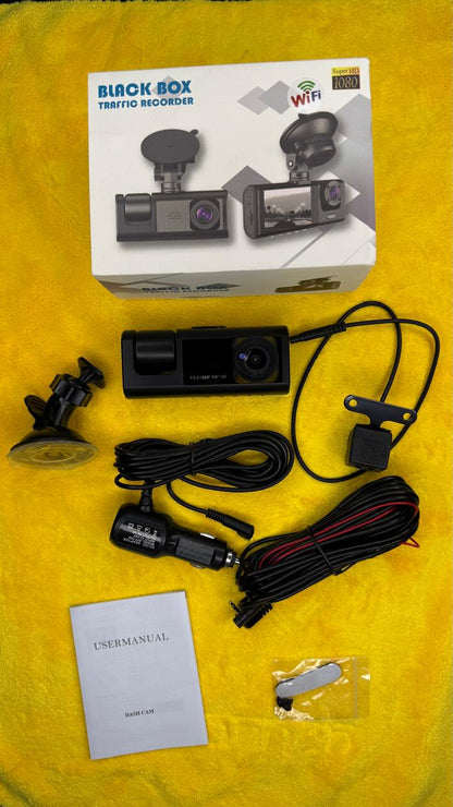 WiFi Black Box Traffic Recorder Full HD 1080P Dash Cam with Wide Angle Lens, Parking Monitor & Mobile App Support