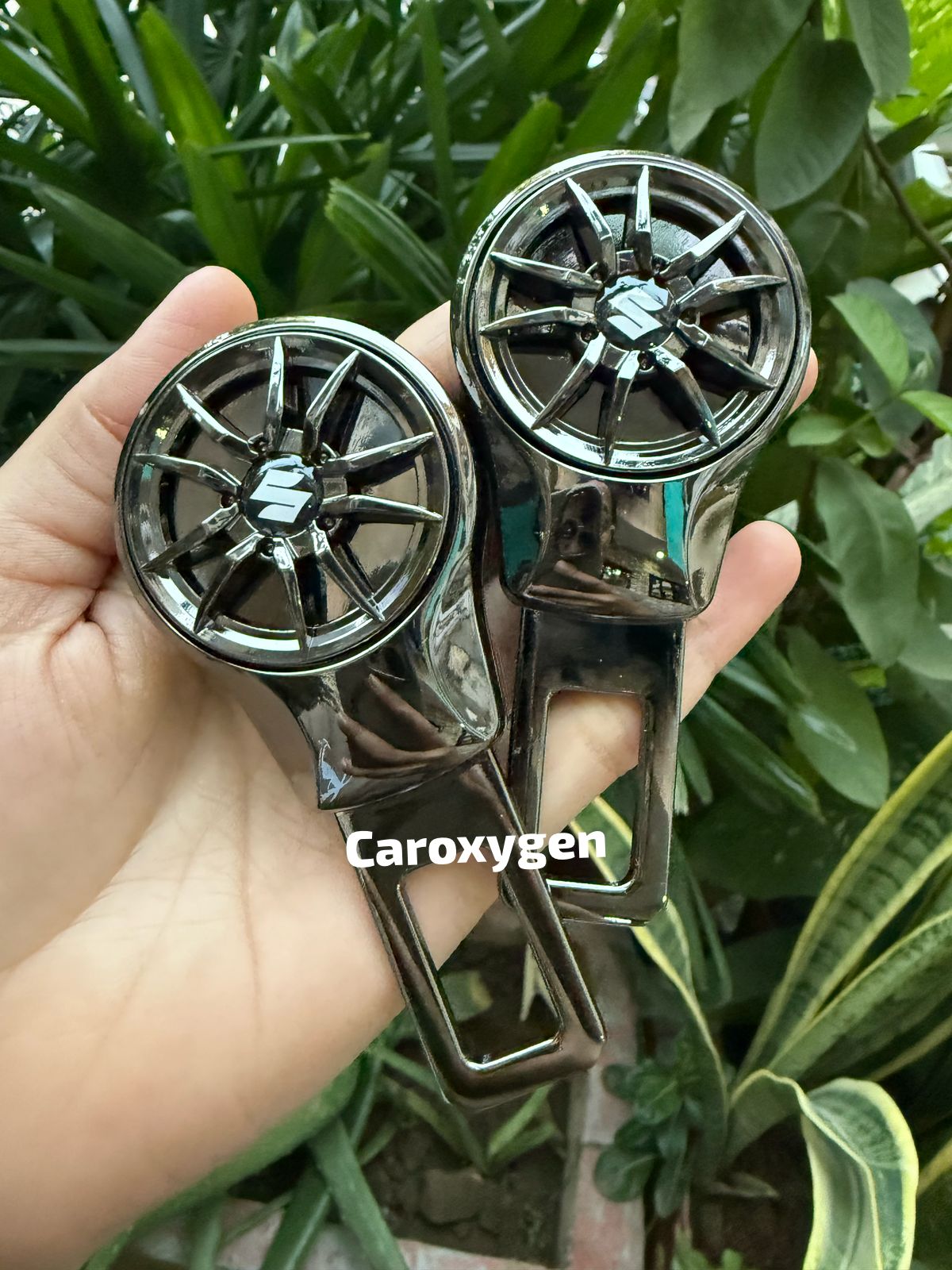 Caroxygen (2in1) Seat Belt Alarm Stopper Buckle & Holder (Pack of 2 )