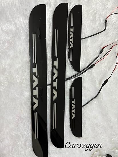 Car Accessories Tata Door Foot Step led sill Plate with LED Blue Light - Set of 4