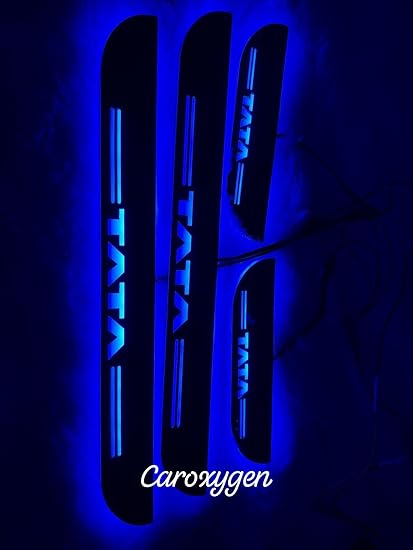 Car Accessories Tata Door Foot Step led sill Plate with LED Blue Light - Set of 4