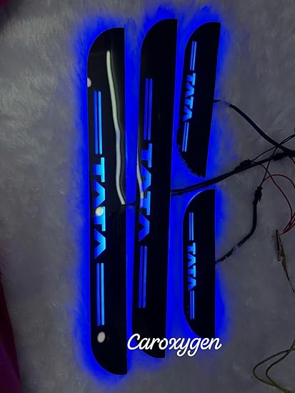 Car Accessories Tata Door Foot Step led sill Plate with LED Blue Light - Set of 4
