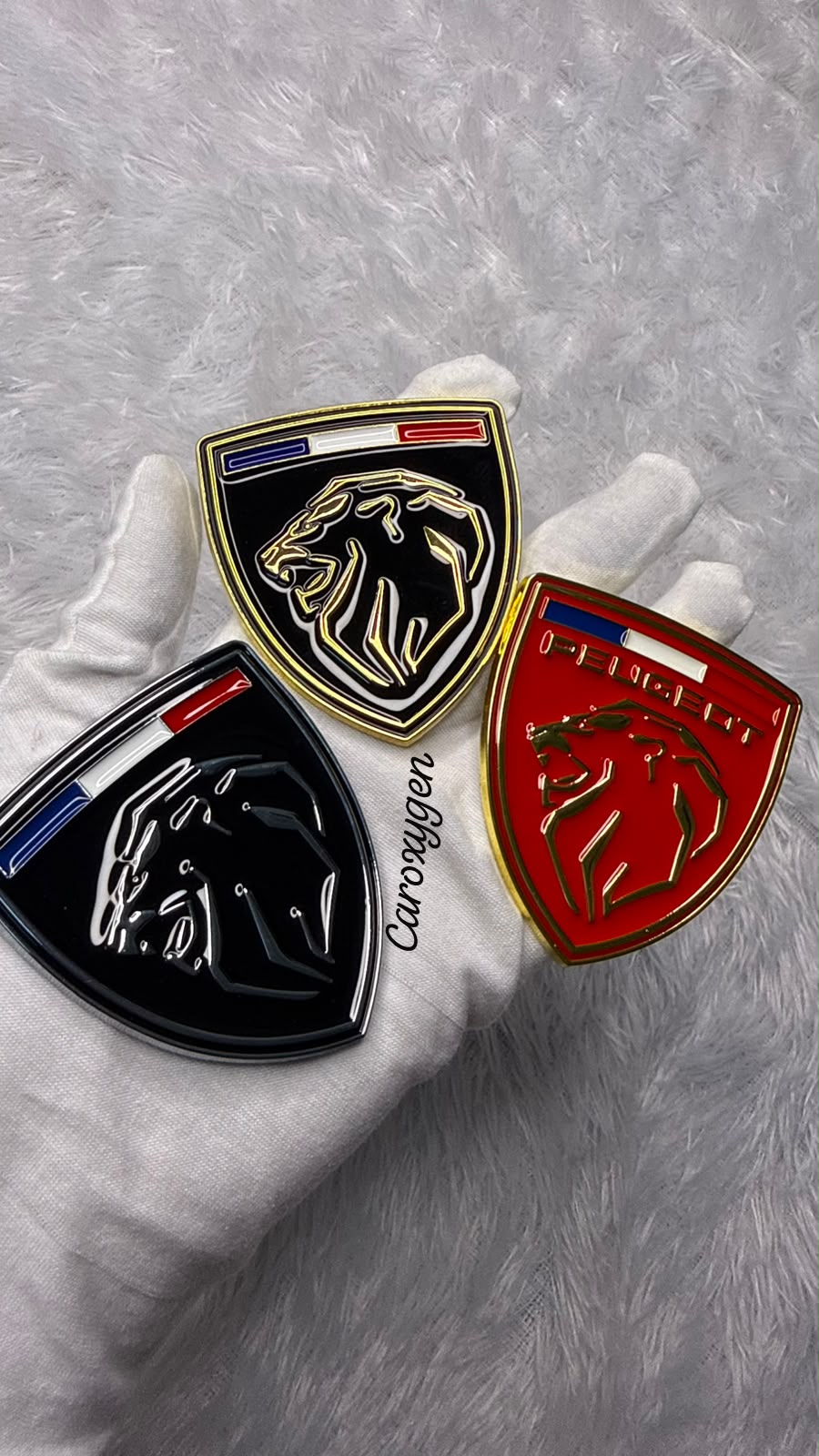 Caroxyen Tiger Shield Car Emblem Sticker – Premium 3D Metal Finish