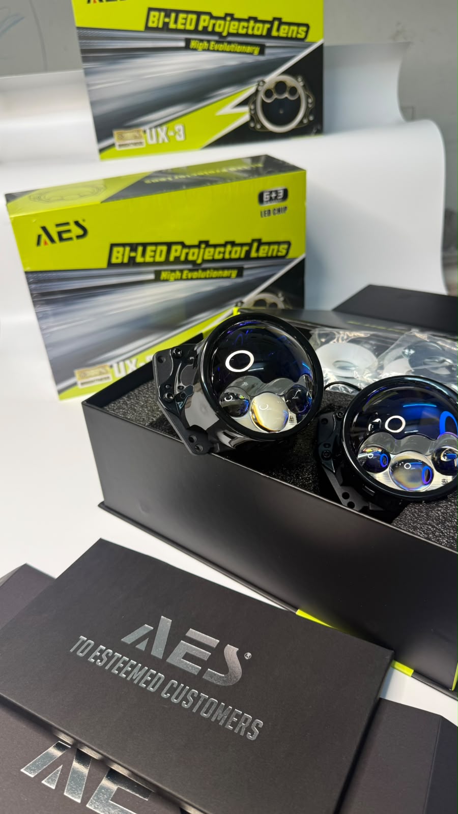 AES UX-3 Bi led 3 inch Triple Laser projector Lamp for Headlights 45W/80W Per Piece (1 Year Warranty