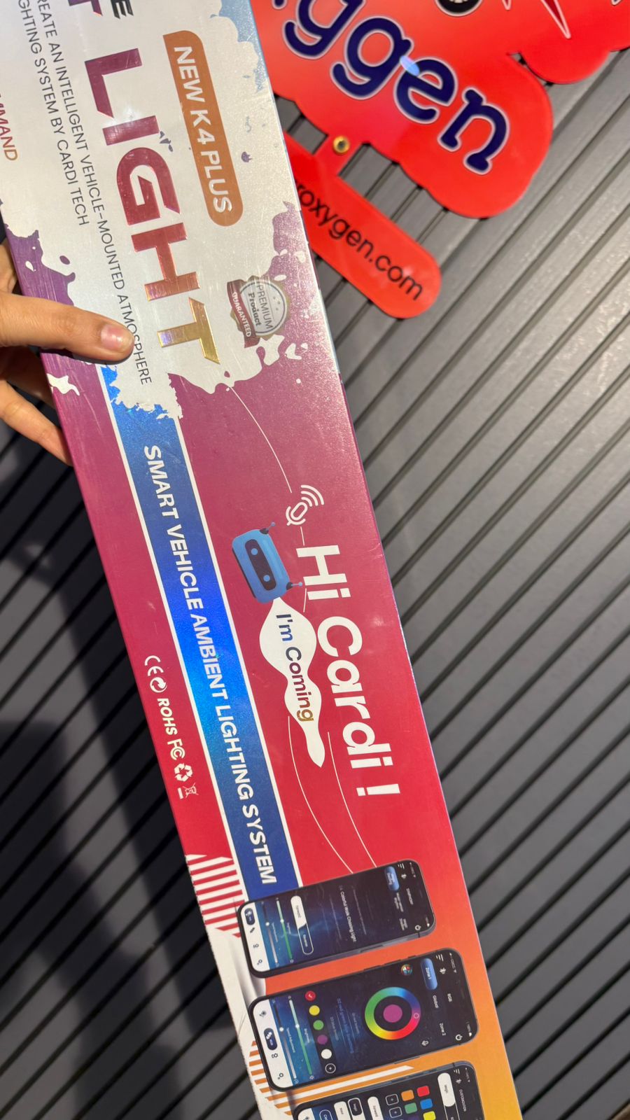 Cardi k4 Series With Voice Control - All Car LED Atmosphere Ambient Lighting Kit Interior Strip Light 16 Million Colors 5in1 with 6 Meters Fiber Optic Multicolor RGB Sound Active Wireless Bluetooth APP Remote Control