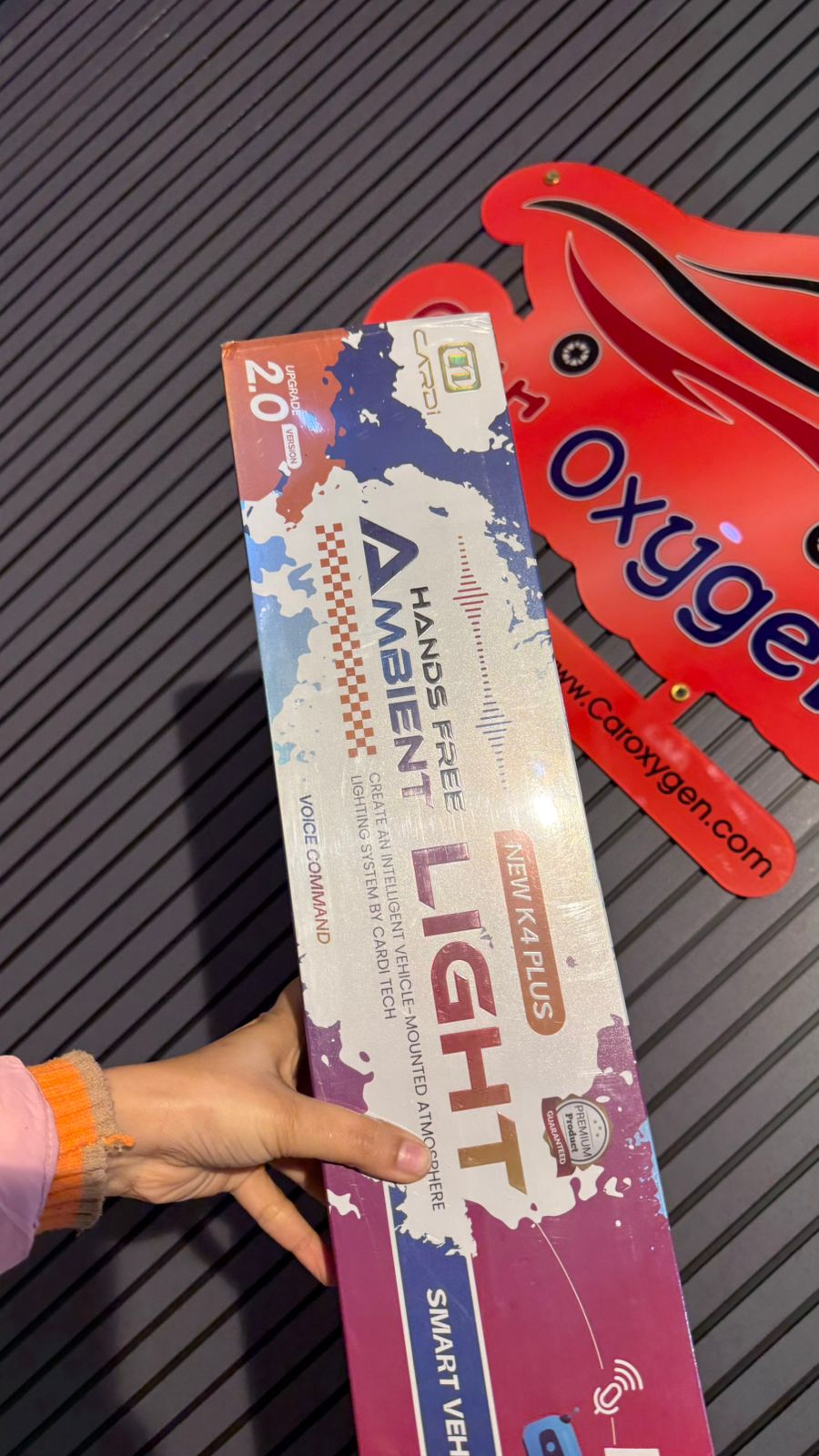 Cardi k4 Series With Voice Control - All Car LED Atmosphere Ambient Lighting Kit Interior Strip Light 16 Million Colors 5in1 with 6 Meters Fiber Optic Multicolor RGB Sound Active Wireless Bluetooth APP Remote Control