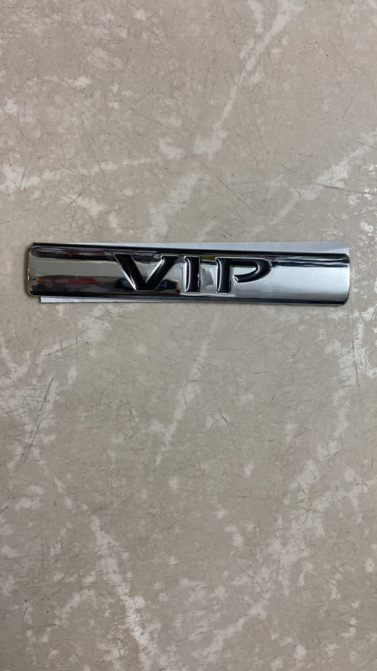 VIP Car Badge Emblem Sticker – Premium Chrome Finish 3D Metal Logo for Cars, SUVs, Bikes & Trucks