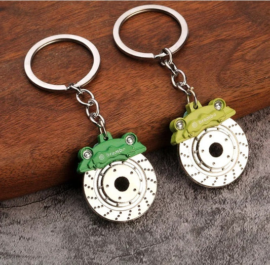 Creative gift disc brake hub car key chain key chain modified disc brake belt key chain key ring- Colour may very