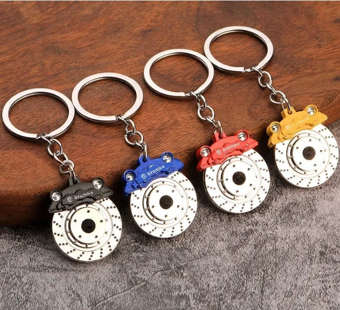 Creative gift disc brake hub car key chain key chain modified disc brake belt key chain key ring- Colour may very