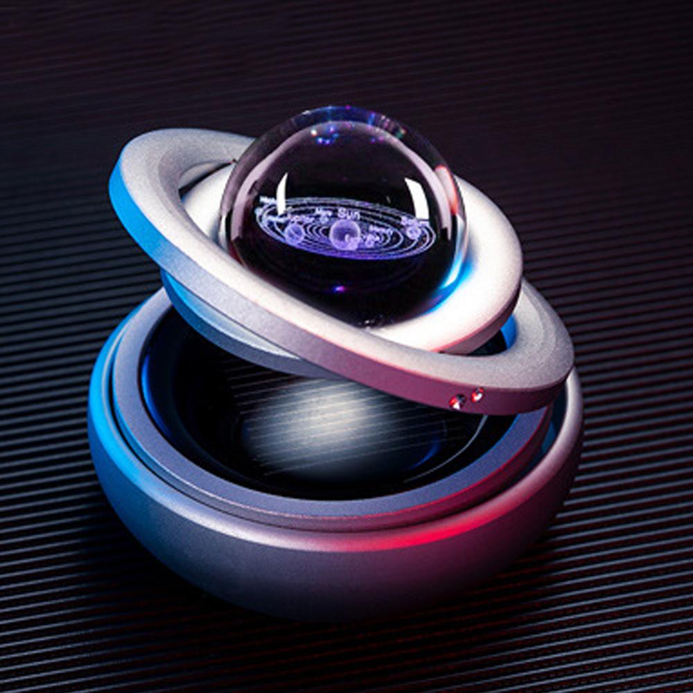 Car-mounted Solar-powered Rotating Perfume, Floating Planet Car Perfume Decoration, Car Freshener with Smooth Sailing and Beautiful Meaning, Perfume Diffuser for Home Office Car