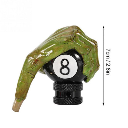 CarOxygen - Gear Shift Stick Knob Green Devil Hand Griping Black Billiard Ball Style Fit Most Manual and Automatic Transmissions