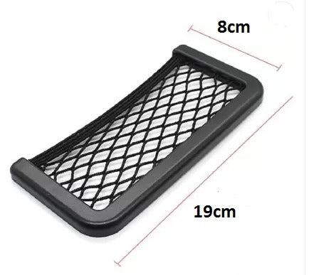 Universal Car Net Holder Phone Holder Pocket Organizer String Bag (Black).  ( Large- 19X8 Cm)