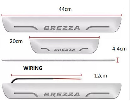 Royal Blue Black Beauty Base Led Illuminated Door Sill Plates led Footsteps Scuff Plates Compatible for Maruti Suzuki Brezza (Set of 4)
