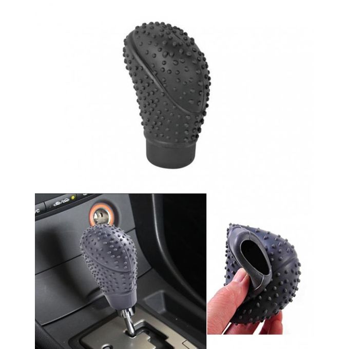 Silicone Nonslip Car Gear Knob Cover / Gear Shift Knob Cover Coller Oval (Black)