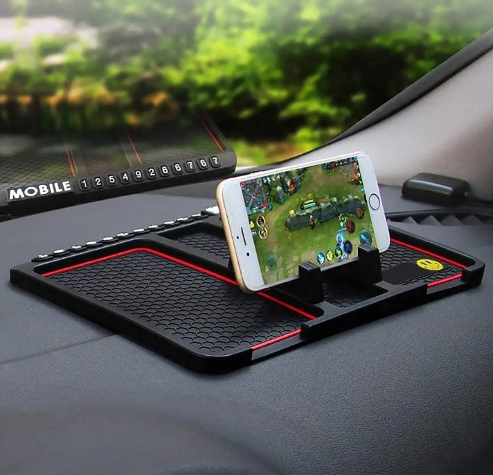 Car Accessories Anti-Slip Car Dashboard Mat & Mobile Phone Holder Mount - Universal Non Slip Sticky Rubber Pad for Smartphone, GPS Navigation, God Idols, Toys, Coins