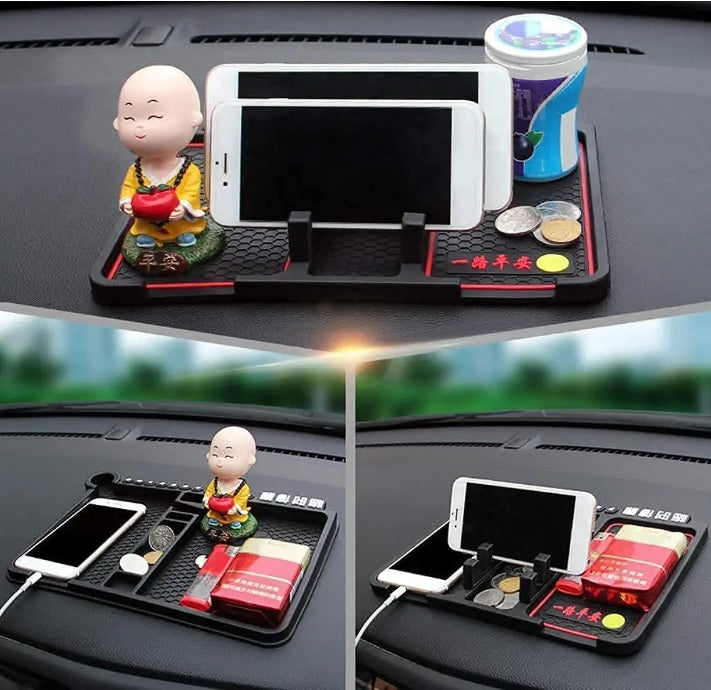 Car Accessories Anti-Slip Car Dashboard Mat & Mobile Phone Holder Mount - Universal Non Slip Sticky Rubber Pad for Smartphone, GPS Navigation, God Idols, Toys, Coins