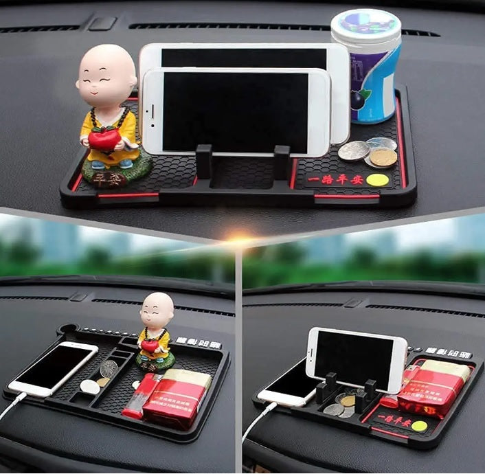 Car Accessories Anti-Slip Car Dashboard Mat & Mobile Phone Holder Mount - Universal Non Slip Sticky Rubber Pad for Smartphone, GPS Navigation, God Idols, Toys, Coins