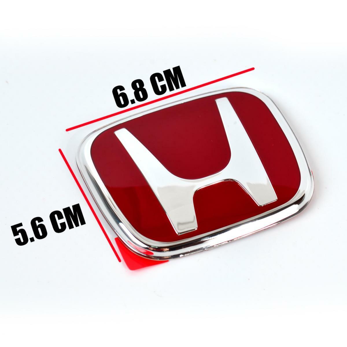 HONDA Genuine TYPE-R Front Rear Steering Red Black Chrome Premium Acrylic H Logo Emblem Made In Japan