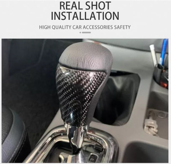 Carbon Fiber TRD Car Gear Knob Manual Automatic TRD Universal Auto Push Down Stick Shift Waterproof Shifter Lever Head Automobile Interior Accessories - FOR TOYOTA