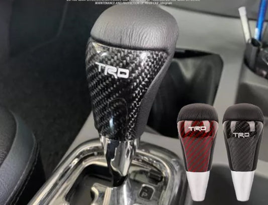 Carbon Fiber TRD Car Gear Knob Manual Automatic TRD Universal Auto Push Down Stick Shift Waterproof Shifter Lever Head Automobile Interior Accessories - FOR TOYOTA