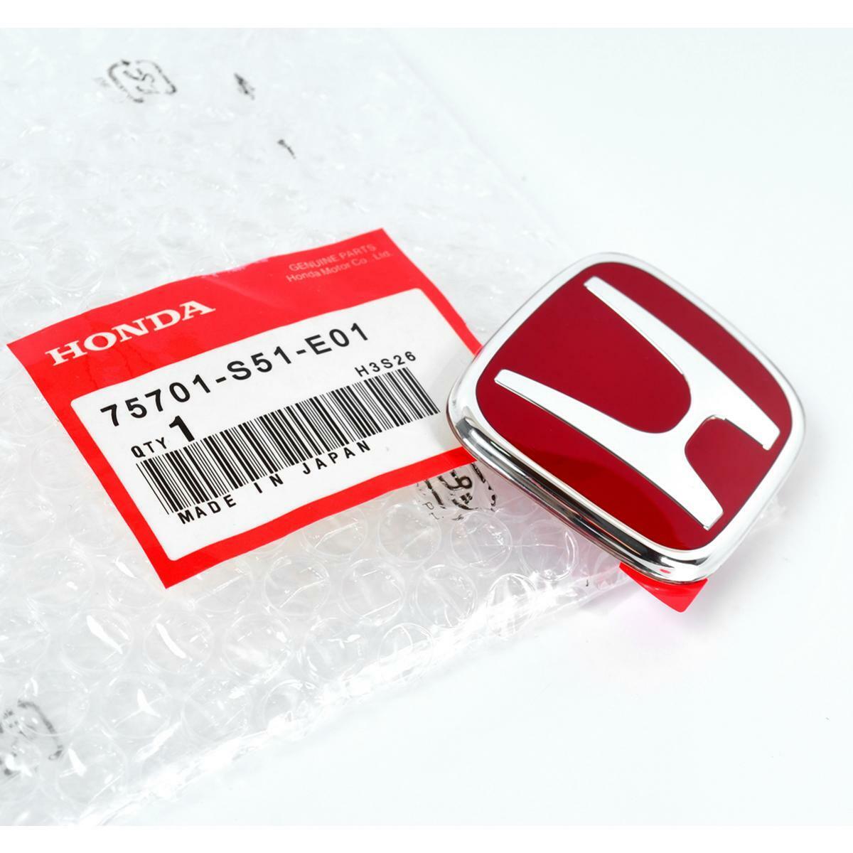 HONDA Genuine TYPE-R Front Rear Steering Red Black Chrome Premium Acrylic H Logo Emblem Made In Japan