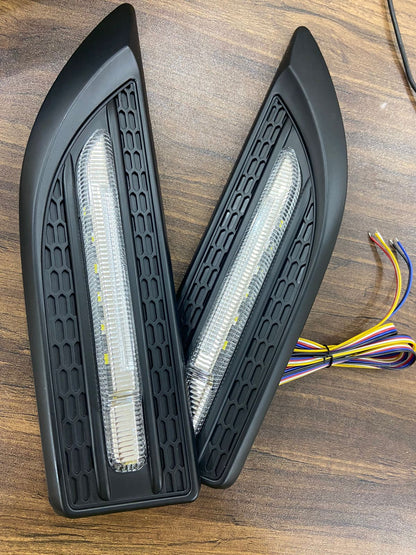 3 in 1 Car Side Decorative Fender LED DRL with Turn Signal & Door Shadow Light (ABS Plastic, Installation Required) (Set of 2)