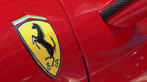 3D Fe rrari Yellow Badge Emblem Sticker Decal for Ferrari Car Bike SUV Mobile Laptop (7.5 x 5.3 cm)