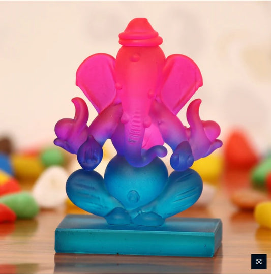 Double Sided Crystal Car Ganesha Showpiece