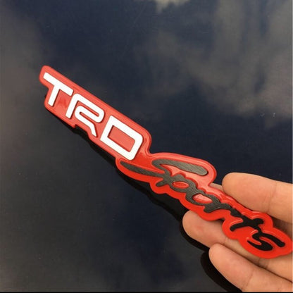 TRD SPORTS WHITE RED+BLACK METAL PERFORMANCE EMBLEM STICKER 3D CAR HOLD VEHICLE-GRILL BADGE LOGO STICKER