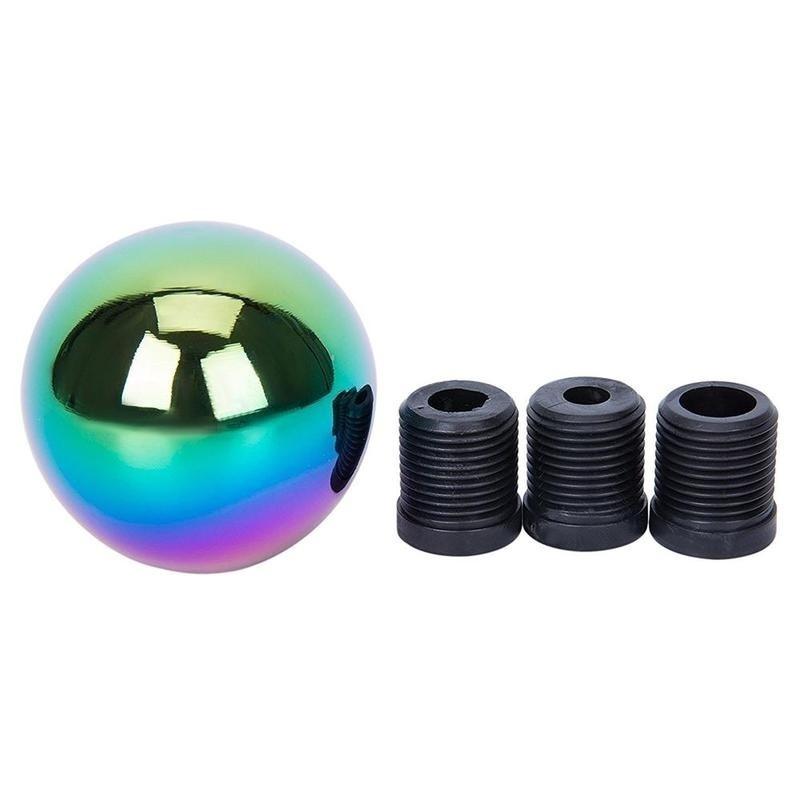 Neo Chrome Round Shift Knob For Both Manual or Automatic, For Honda Acura Mazda Mitsubishi Nissan In