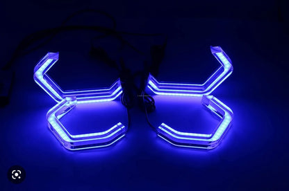 HOOKED ANGEL TEETH LIGHT Hexagon Iconic Style RF Remote Controller M40 Style Hooked Teeth Angel Eyes (RGB,Matrix)