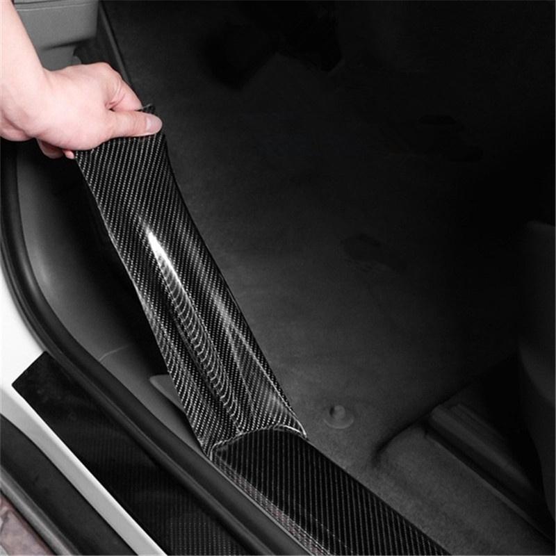 5m 3D Carbon Fiber Car Stickers Door Sill Scuff Anti Scratch Tape Protection Film Matte Carbon Fiber Tape