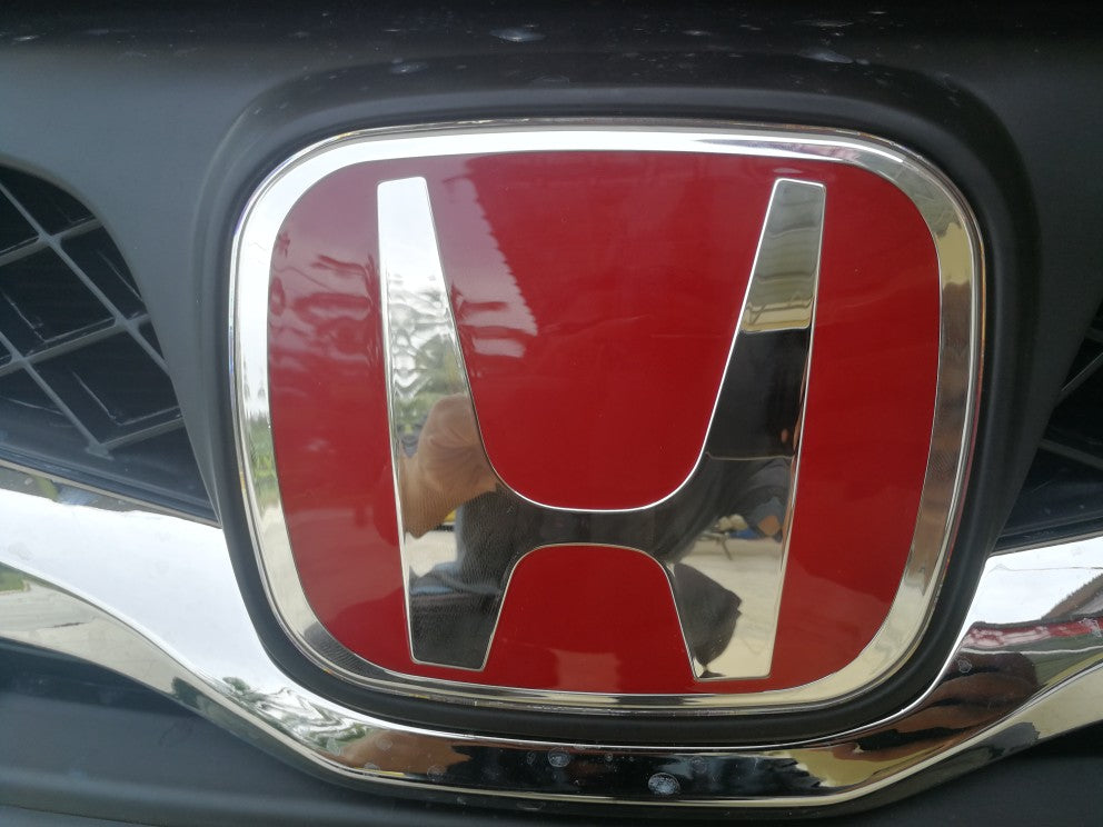 HONDA Genuine TYPE-R Front Rear Steering Red Black Chrome Premium Acrylic H Logo Emblem Made In Japan