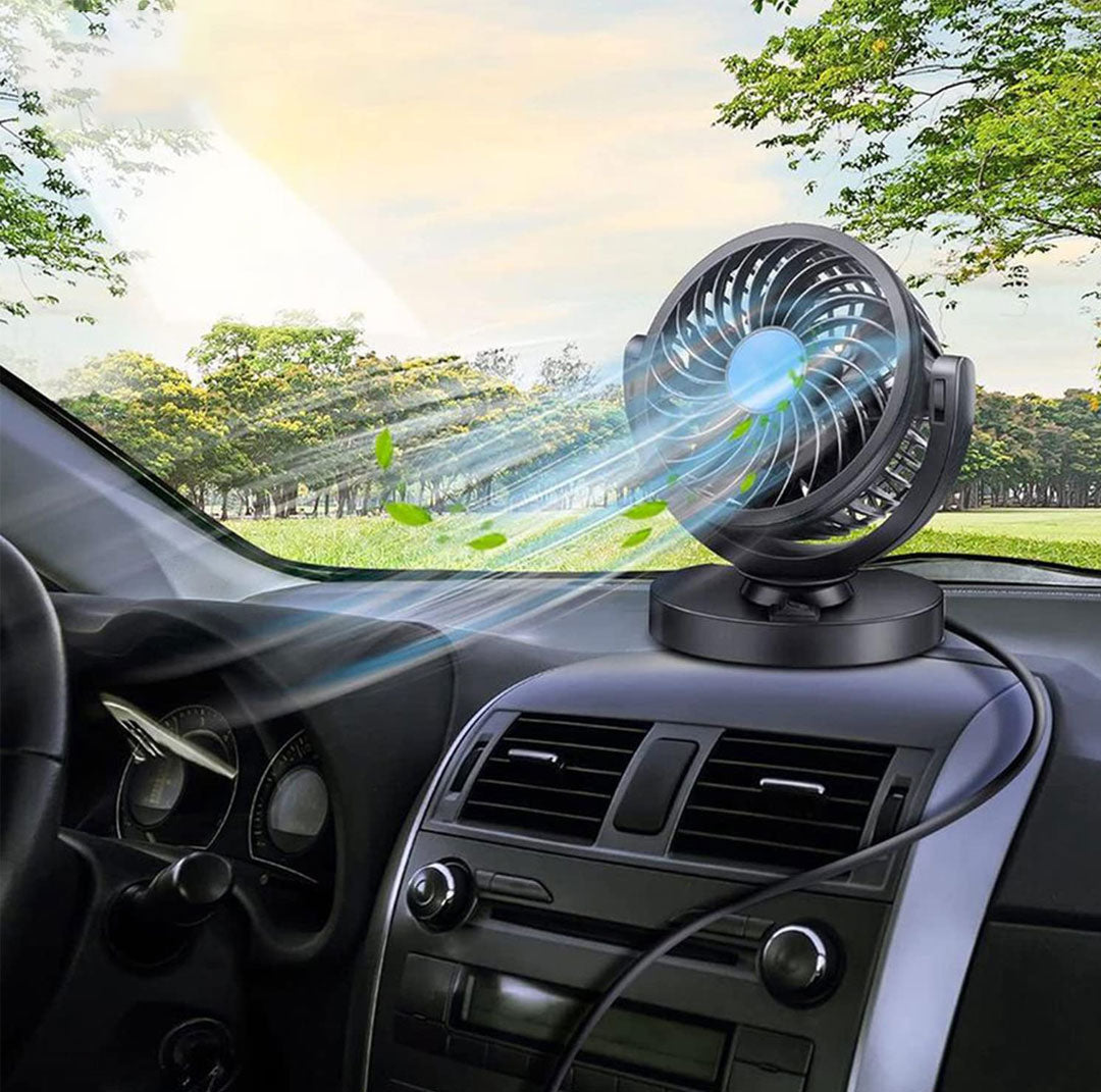 Car Fan, Air Conditioning Fan, Vertical and Horizontal Adjustable Fan, 12V