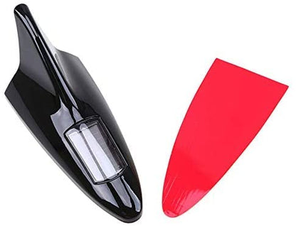Solar Powered Car Shark Fin Antenna LED Warning Flash Strobe Tail Light Led Flash Warning Light Tail Lights (Multi colour)