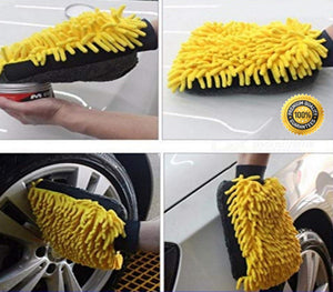 Microfiber Chenille & Glass Cloth Mitt, 1 Piece 800 GSM , Multi-Purpose Super Absorbent and Perfect Wash Clean with Lint-Scratch Free Cars, Window, Kitchen, Home Dusting!