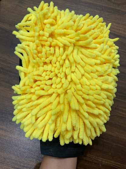 Microfiber Chenille & Glass Cloth Mitt, 1 Piece 800 GSM , Multi-Purpose Super Absorbent and Perfect Wash Clean with Lint-Scratch Free Cars, Window, Kitchen, Home Dusting!