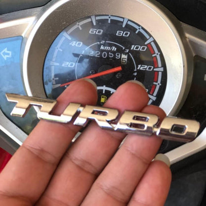 CarOxygen - 3D Turbo Silver Badge Emblem Sticker Decal for All Car /Sticker for All Cars (1 pcs)