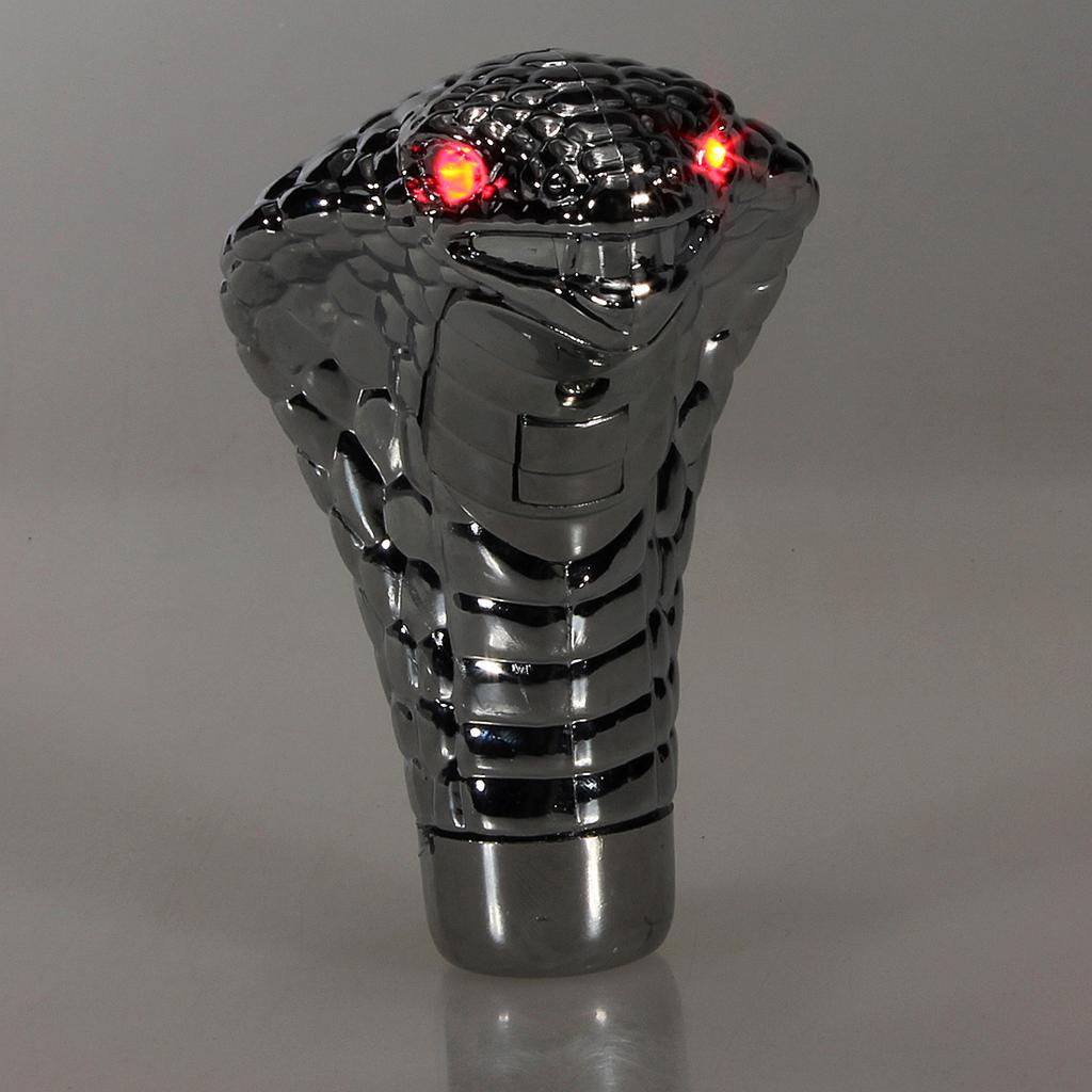 Car Cobra Head Gear Shift Knob, Touch Activated Ultra Red Eye LED Light, Manual/Automatic Gear Shifting Knob Fits Most Cars