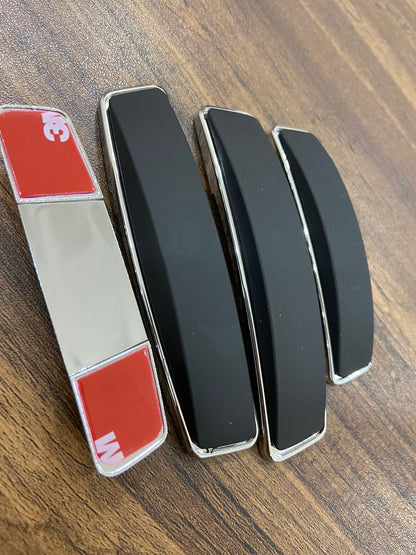 CarOxygen - Universal Chrome GT Door Guard Edge Scratch Protector Exterior Accessories 4 Pcs