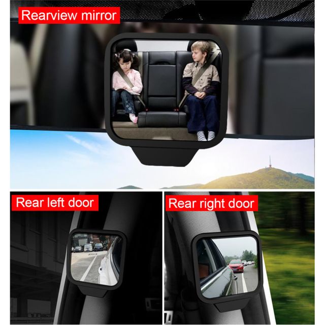 3R-2130 Car Truck Interior Adjustable Wide Angle Rear View Blind Spot Mirror, Size: 7*6.5*1cm