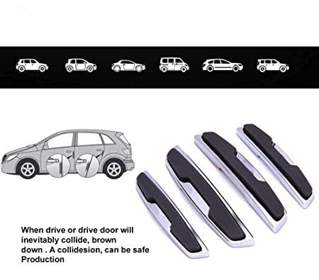 3R-2108 4Pcs/Set Anti-Collision Gum Car Door Bumper Paste Tape Anti-Scratch Protection Strip Multi-Functional(Grey)