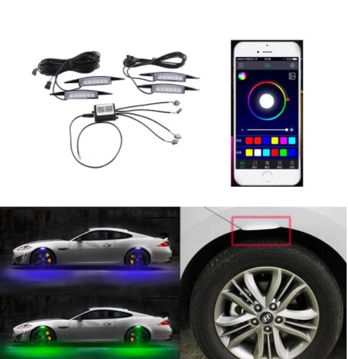 Car Oxygen -Titre Atmosphere Lamps LED Decoration Lights APP control Car Wheel Eyebrow Lamp