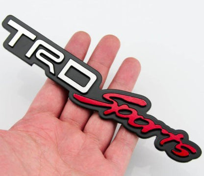 TRD SPORTS WHITE RED+BLACK METAL PERFORMANCE EMBLEM STICKER 3D CAR HOLD VEHICLE-GRILL BADGE LOGO STICKER