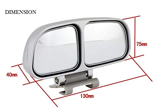 Car Universal Adjustable Wide Angle Blind Spot Left and Right Side Rear Mirrors (2 Piece, Black)