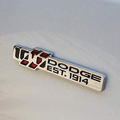 CarOxygen Dodge Anniversary Logo Chrome Colour 3D Metal Chrome Grille Badge Car Decal Logo Badge for SUVâ€™S.