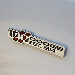 CarOxygen Dodge Anniversary Logo Chrome Colour 3D Metal Chrome Grille Badge Car Decal Logo Badge for SUV’S.
