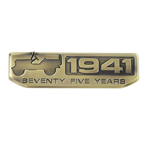 1941 75th Anniversary Emblem Sticker for Jeep, Cars, Metal (Bronze)